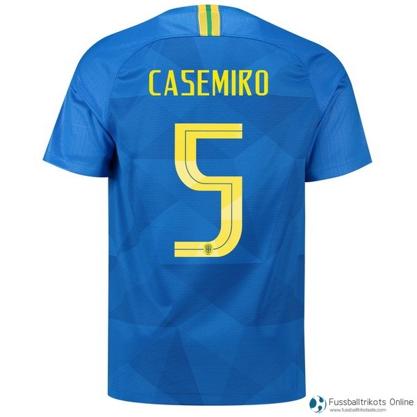 Brasilien Trikot Auswarts Casemiro 2018 Blau Fussballtrikots Günstig